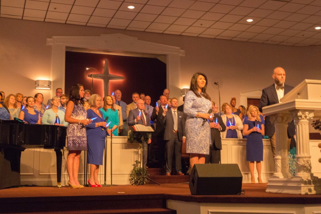 Bethesda COG Choir with blue glow sticks